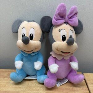 Disney Parks babies Mickey and Minnie plush dolls
